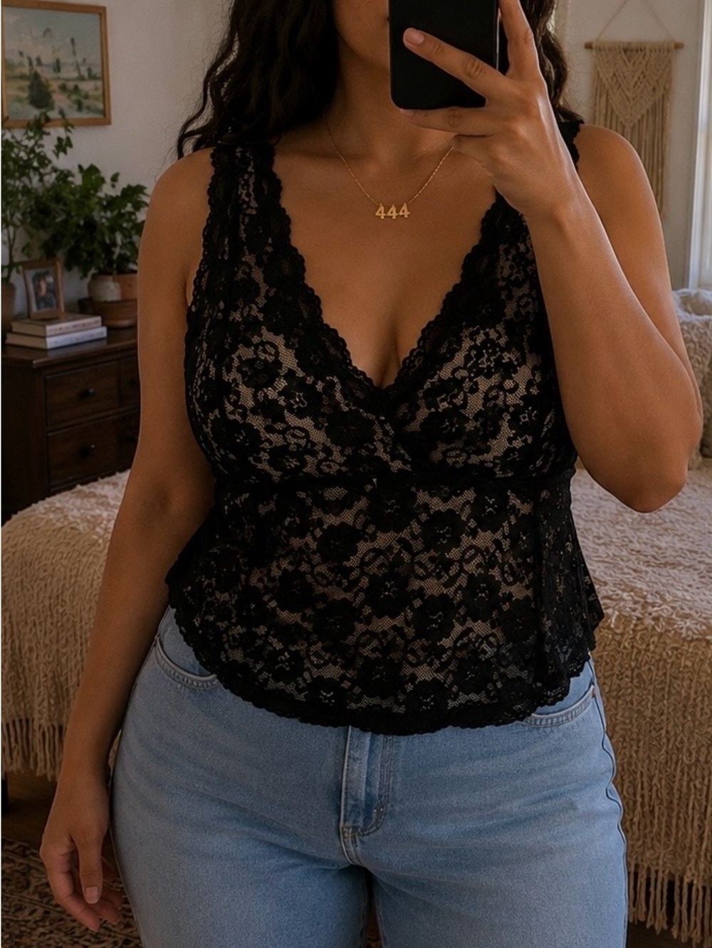 George Black Lace Sleeveless Blouse | XL (16/18)